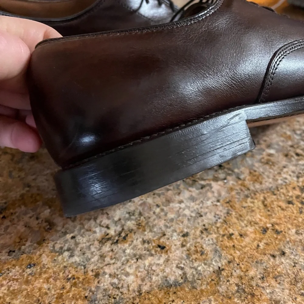 Men's Cap-Toe Oxford Dress Shoes - Dark Brown Size 11B